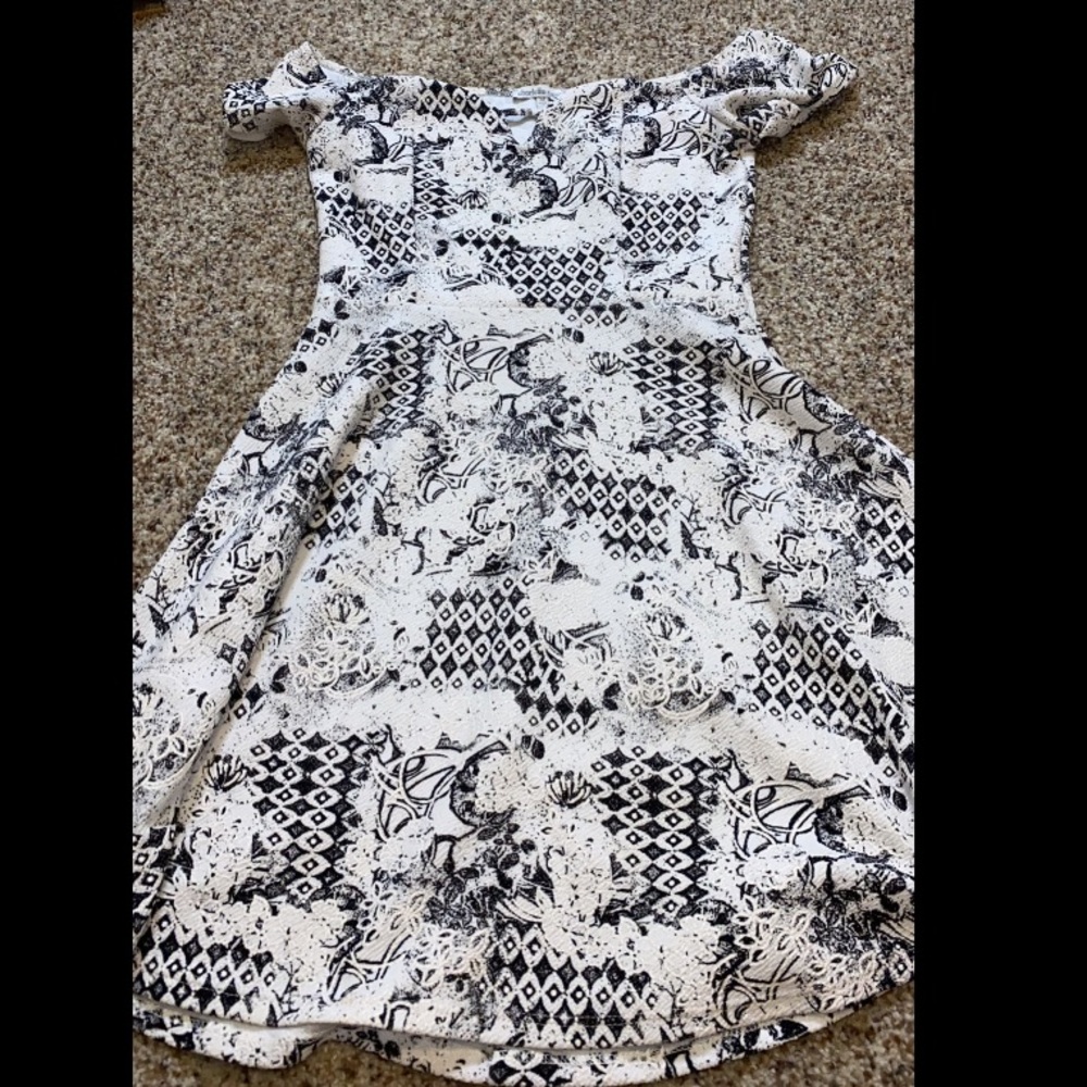 black & white graphic dress